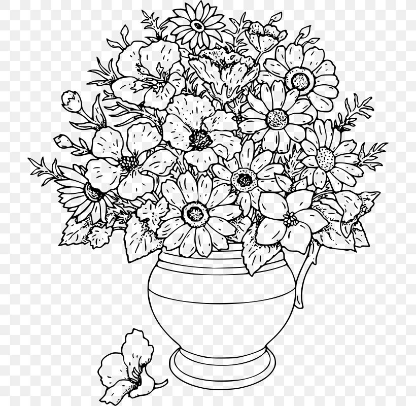 Vase Drawing Clip Art, PNG, 712x800px, Vase, Area, Art, Black And White, Coloring Book Download Free