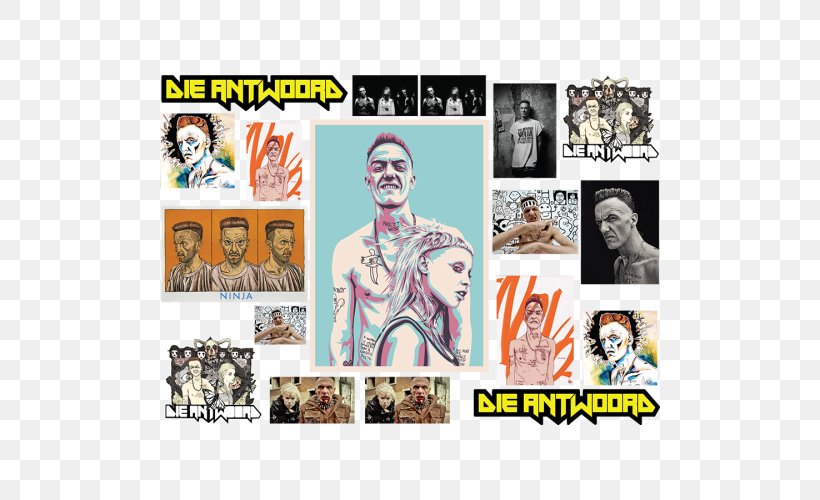 Die Antwoord Musical Ensemble Sticker Musician, PNG, 500x500px, Watercolor, Cartoon, Flower, Frame, Heart Download Free