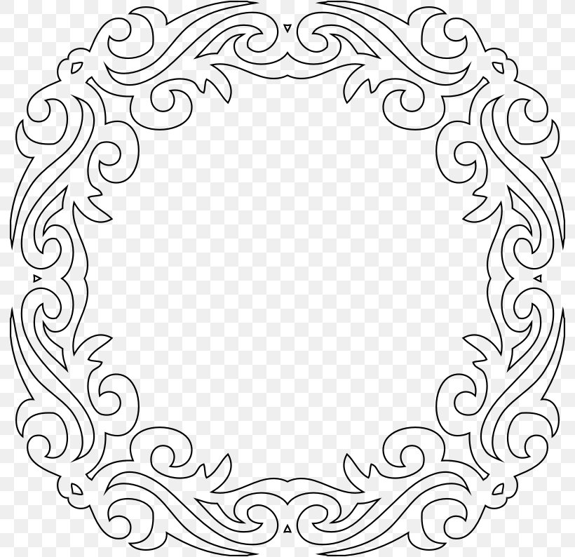 Picture Frames Ornament Clip Art, PNG, 794x794px, Picture Frames, Area, Black And White, Decorative Arts, Flower Download Free
