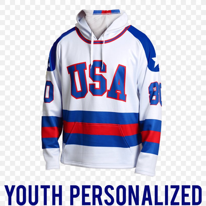 Miracle On Ice Hoodie United States National Men's Hockey Team Ice Hockey At The Olympic Games Sports Fan Jersey, PNG, 1000x1000px, Miracle On Ice, Blue, Bluza, Brand, Clothing Download Free
