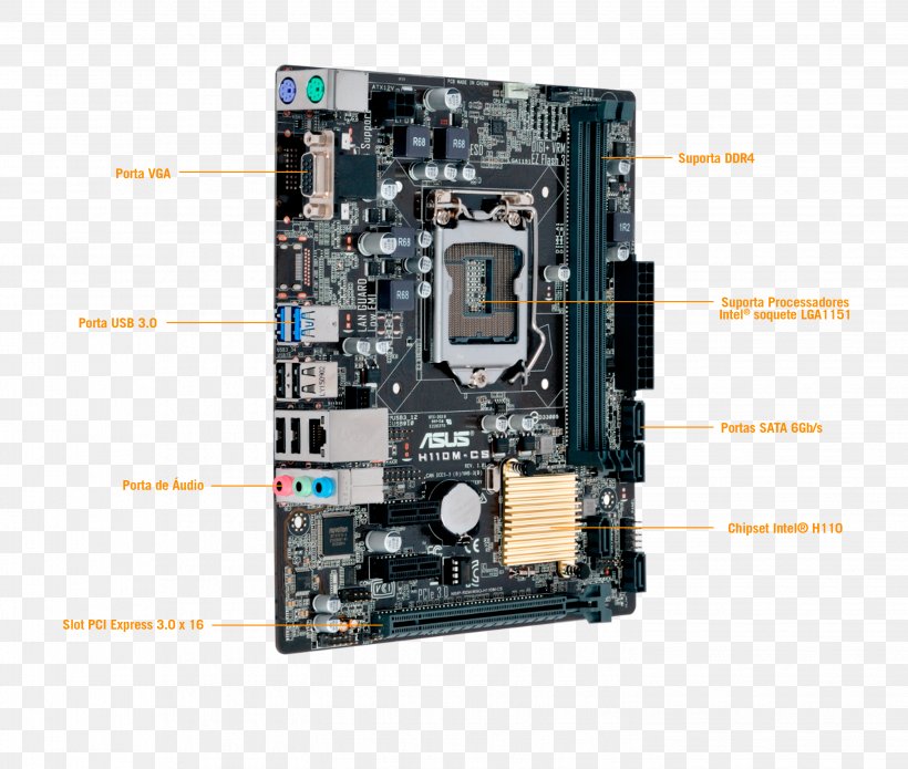 Intel DDR4 SDRAM MicroATX LGA 1151 Motherboard, PNG, 2888x2450px, Intel, Asus, Atx, Central Processing Unit, Computer Component Download Free