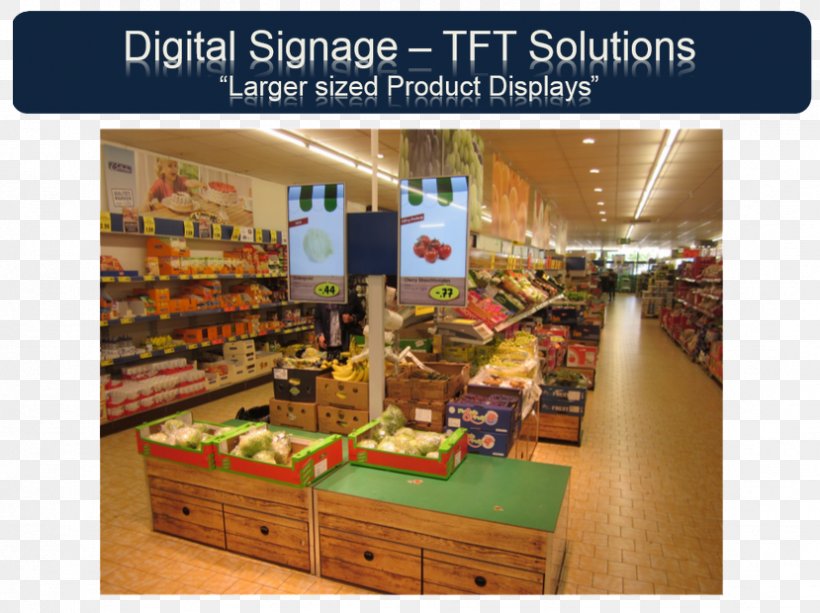 Supermarket Digital Signs Thin-film Transistor Electronics Computer Monitors, PNG, 829x620px, Supermarket, Advertising, Computer Monitors, Convenience Food, Digital Data Download Free