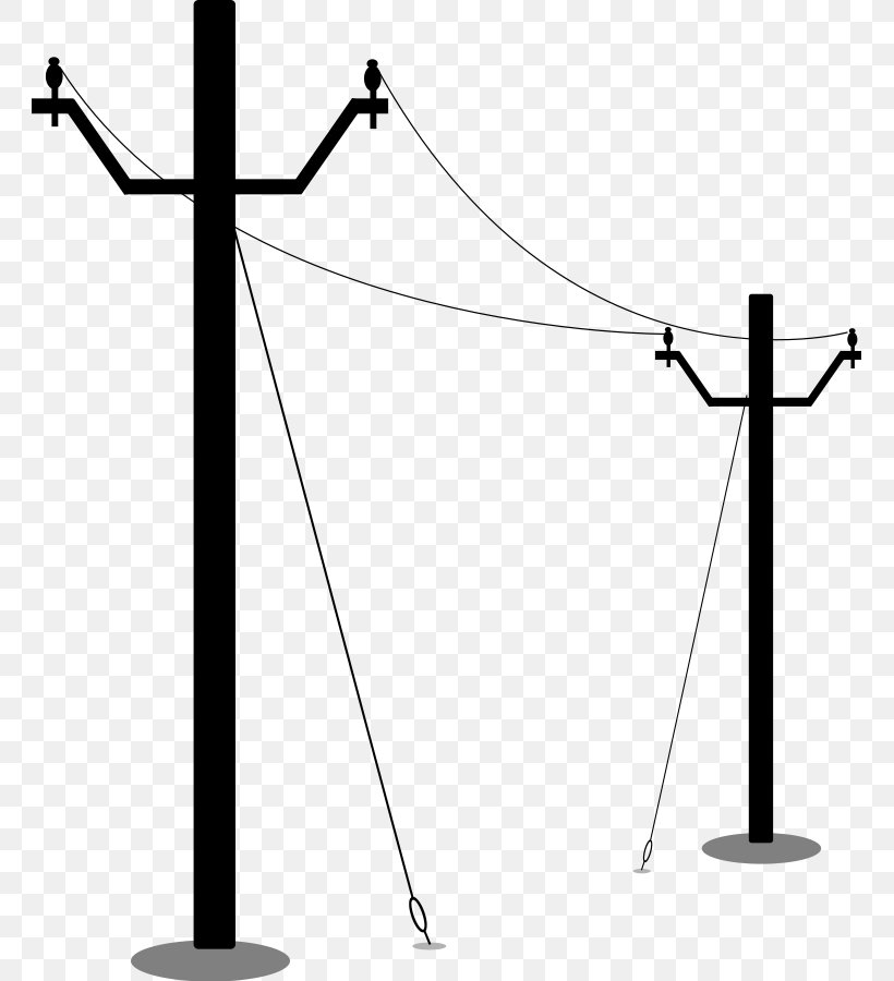 Utility Pole Electricity Overhead Power Line Clip Art, PNG, 761x900px, Utility Pole, Area, Black And White, Electric Power, Electric Power Distribution Download Free