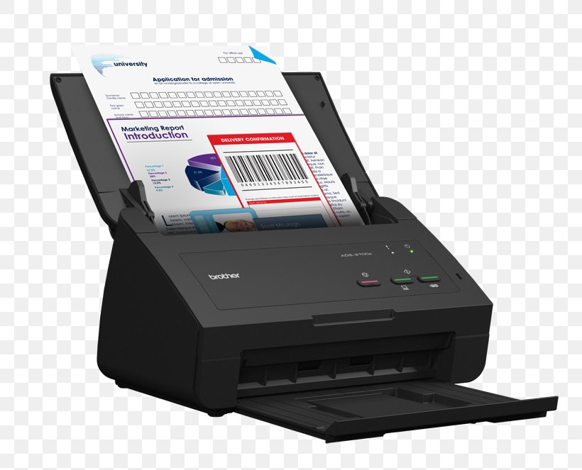 Image Scanner Brother ADS-2100e ADF 600 X 600DPI A4 Black Accessories Paper Document, PNG, 820x663px, Image Scanner, Automatic Document Feeder, Brother Ads1600w Document Scanner, Brother Ads2100, Brother Industries Download Free