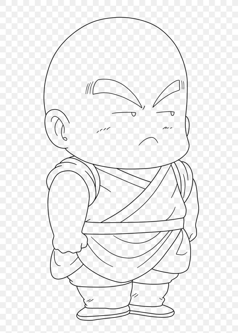 Krillin Line Art Drawing Dragon Ball, PNG, 697x1146px, Watercolor, Cartoon, Flower, Frame, Heart Download Free