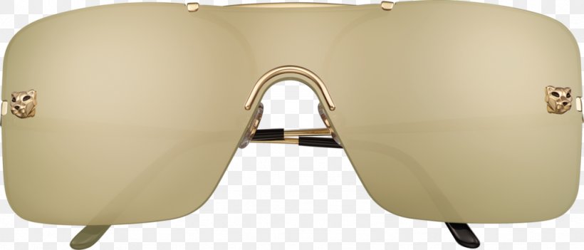 Goggles Sunglasses Leopard Cartier, PNG, 1024x439px, Goggles, Beige, Black, Cartier, Colored Gold Download Free