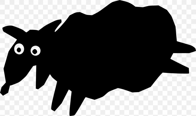 Sheep Cattle Canidae Clip Art, PNG, 2167x1283px, Sheep, Black, Black And White, Canidae, Carnivoran Download Free