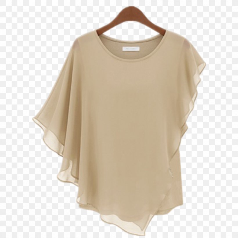 T-shirt Blouse Sleeve Top, PNG, 1000x1000px, Tshirt, Beige, Blouse, Chiffon, Clothing Download Free
