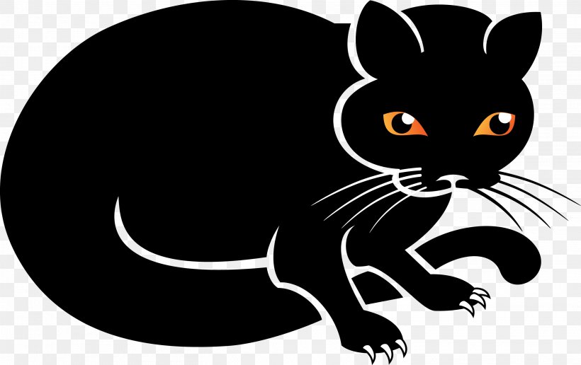 Black Cat Whiskers Wildcat Clip Art, PNG, 2925x1841px, Black Cat, Big Cats, Black And White, Carnivoran, Cat Download Free