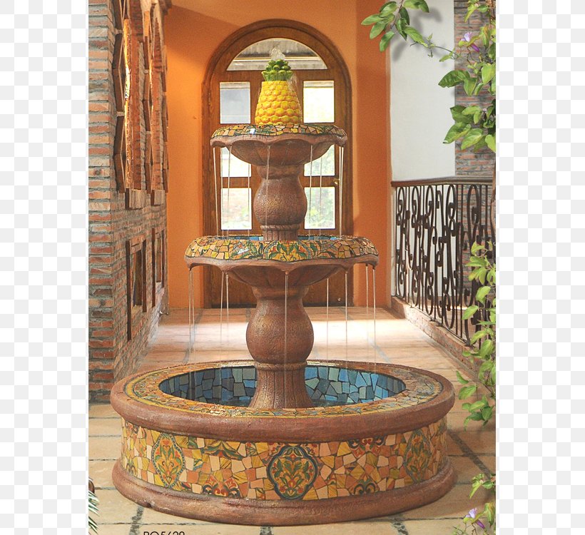 Fountain Water Feature Garden Ceramic Mosaic, PNG, 750x750px, Fountain, Ceramic, Decorative Arts, Drinking Fountains, Fish Download Free