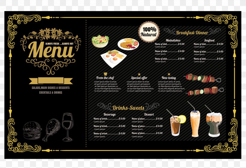 Hamburger Fast Food Menu Restaurant, PNG, 3997x2748px, Hamburger, Advertising, Bar, Blackboard, Brand Download Free