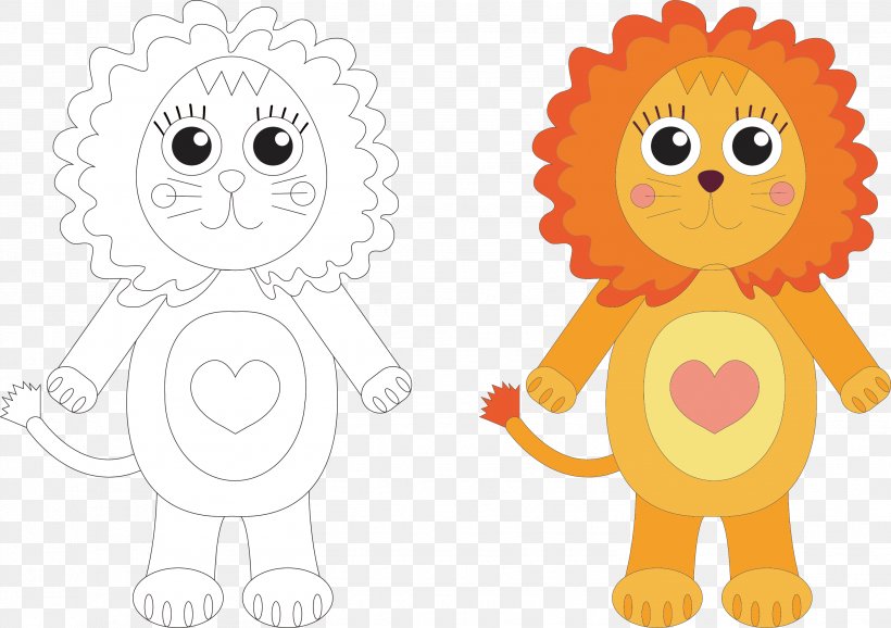 Lion Cartoon Stock Photography Illustration, PNG, 2936x2073px, Watercolor, Cartoon, Flower, Frame, Heart Download Free