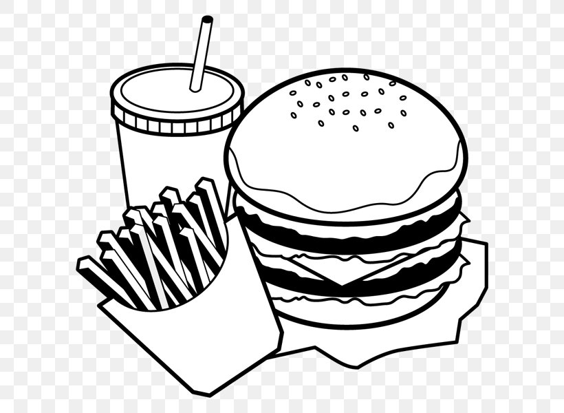 Hamburger Black And White Food Monochrome Painting Clip Art, PNG, 600x600px, Hamburger, Artwork, Black And White, Cartoon, Cuisine Download Free