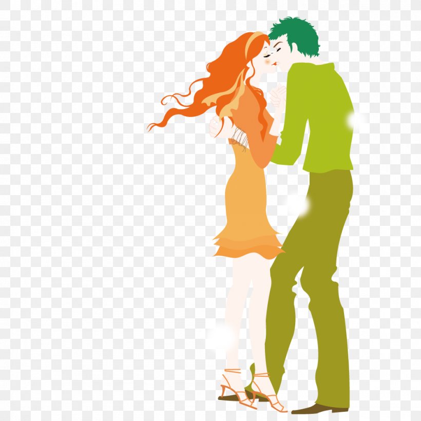 Kiss Couple Illustration, PNG, 1001x1001px, Kiss, Art, Cartoon, Couple, Drawing Download Free