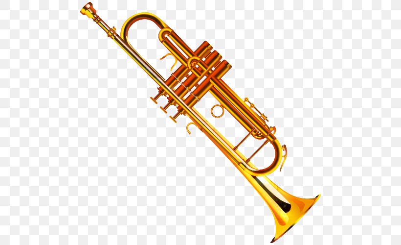Trumpet Clip Art Trombone Saxophone, PNG, 500x500px, Trumpet, Brass Instrument, Brass Instruments, Indian Musical Instruments, Jazz Download Free