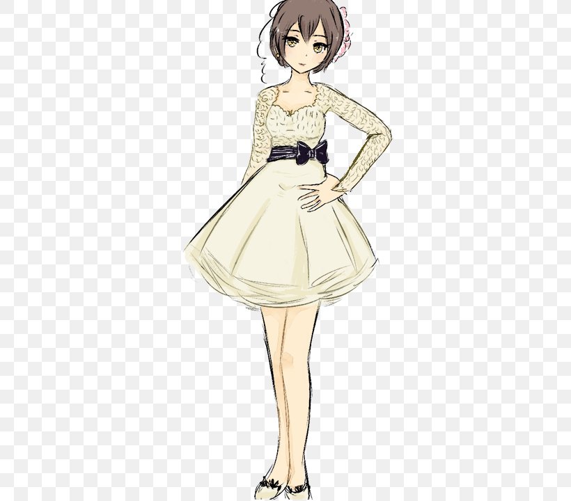 Brown Hair Gown Character Sketch, PNG, 500x720px, Watercolor, Cartoon, Flower, Frame, Heart Download Free