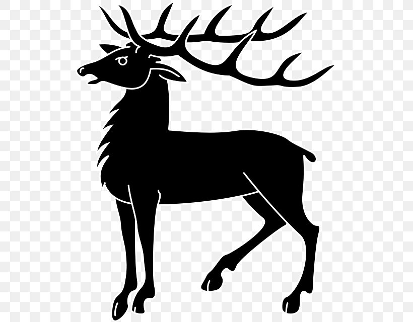 Red Deer Coat Of Arms Clip Art, PNG, 519x640px, Deer, Antler, Artwork, Black And White, Coat Of Arms Download Free