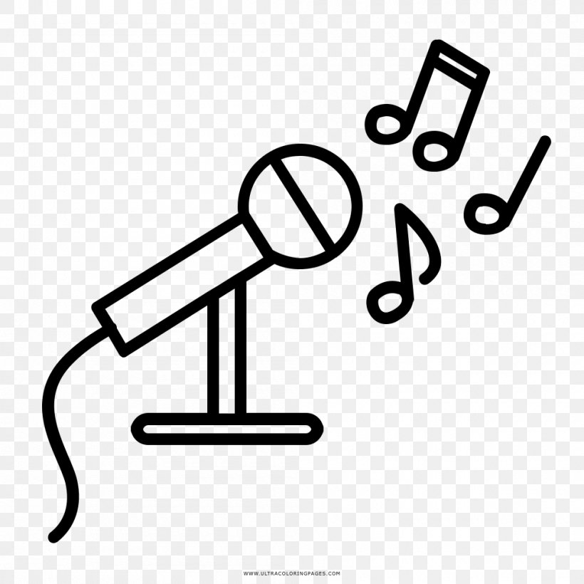 Microphone Stands Drawing, PNG, 1000x1000px, Microphone, Area, Black And White, Coloring Book, Drawing Download Free