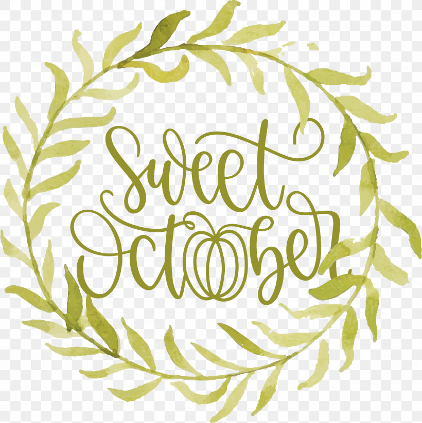 Sweet October October Fall, PNG, 2986x3000px, October, Autumn, Calligraphy, Drawing, Fall Download Free