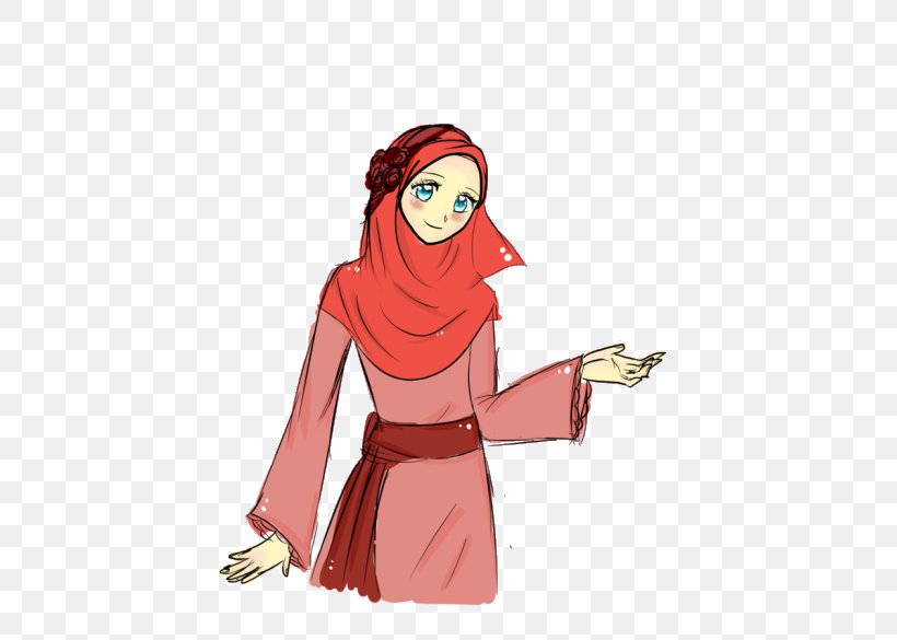 Muslim Islam Hijab Cartoon, PNG, 585x585px, Watercolor, Cartoon, Flower, Frame, Heart Download Free