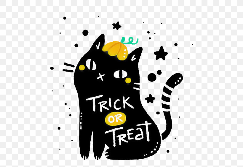 Black Cat Cat Small To Medium-sized Cats Cartoon Yellow, PNG, 600x565px, Black Cat, Cartoon, Cat, Small To Mediumsized Cats, Tail Download Free