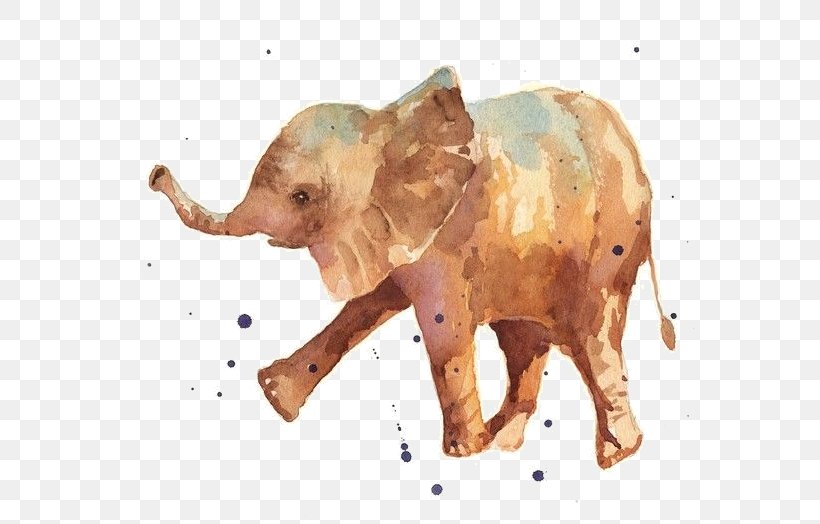 Watercolor Painting UGallery Art Drawing, PNG, 568x524px, Watercolor Painting, Abstract Art, African Elephant, Art, Canvas Download Free