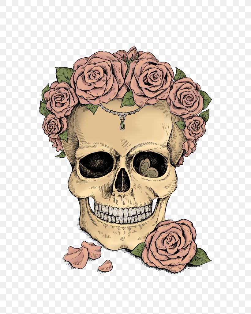 Floral Design Illustration Skull Drawing Stock Photography, PNG, 723x1024px, Floral Design, Art, Bone, Cut Flowers, Drawing Download Free