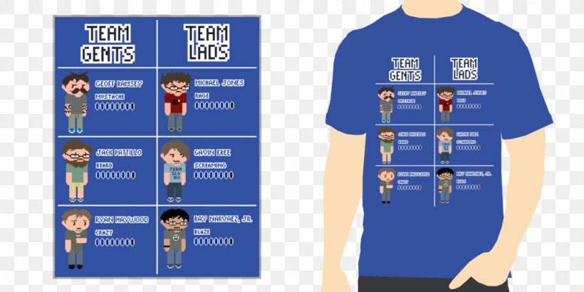 T-shirt Achievement Hunter Rooster Teeth, PNG, 1024x512px, Tshirt, Achievement, Achievement Hunter, Art, Blue Download Free
