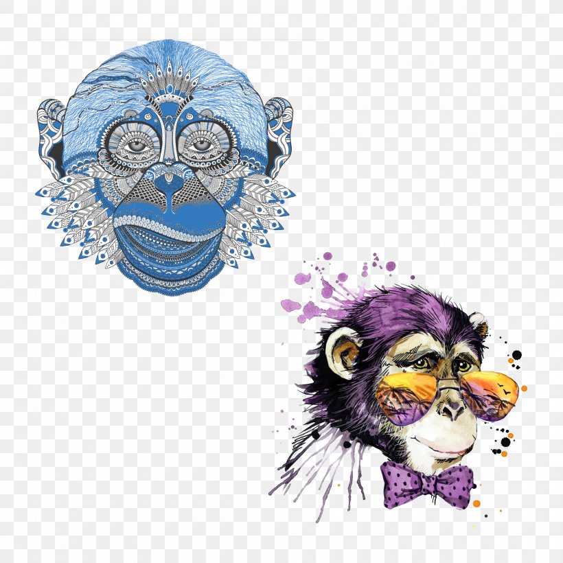 Chimpanzee Monkey Stock Illustration Illustration, PNG, 2000x2000px, Chimpanzee, Art, Cartoon, Monkey, Photography Download Free