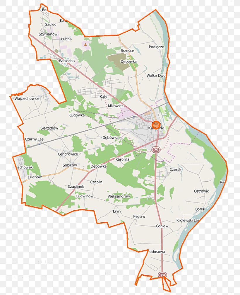 Góra Kalwaria Czersk, Masovian Voivodeship Baniocha Sobików Rezerwat Przyrody Łachy Brzeskie, PNG, 784x1007px, Map, Area, City Map, Ecoregion, Gmina Download Free