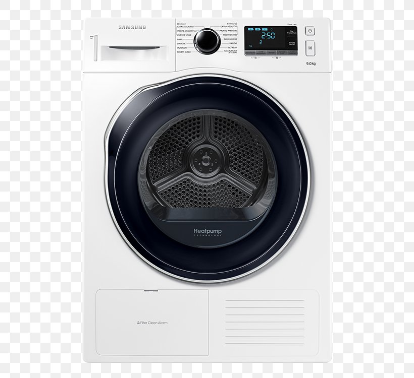 Clothes Dryer Home Appliance Samsung Heat Pump Condenser, PNG, 718x750px, Clothes Dryer, Condenser, Electronics, Freezers, Heat Pump Download Free