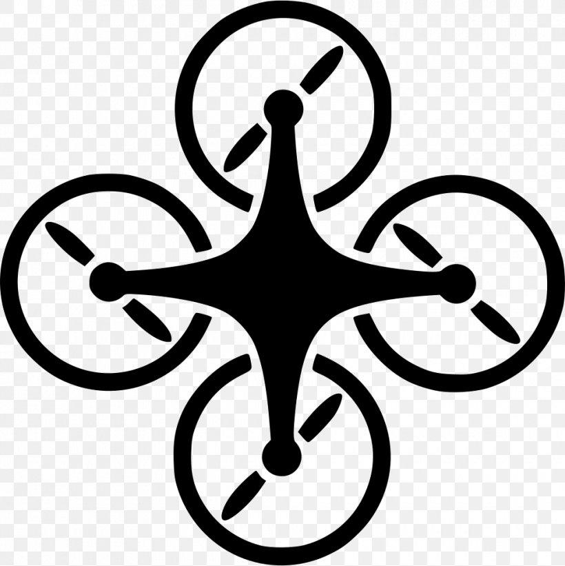 Aircraft Unmanned Aerial Vehicle Quadcopter Multirotor Drone Racing, PNG, 980x982px, Aircraft, Aerial Photography, Aero Club, Artwork, Black And White Download Free