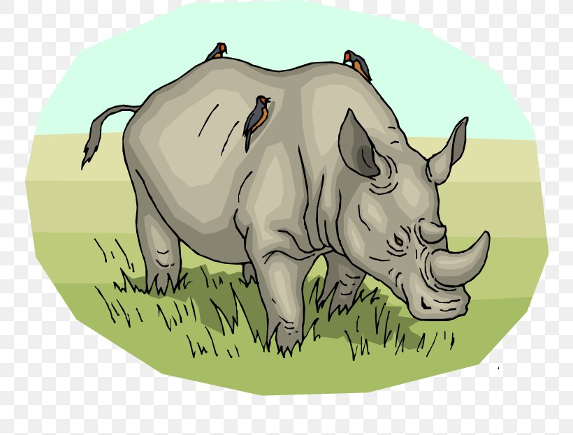 Northern White Rhinoceros Pig Horn Clip Art, PNG, 750x623px, Rhinoceros, Animal, Black Rhinoceros, Cartoon, Fauna Download Free
