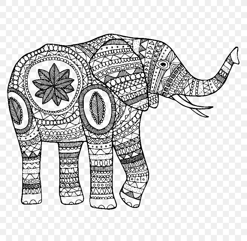 Indian Elephant African Elephant T-shirt, PNG, 800x800px, Indian Elephant, African Elephant, Animal, Area, Art Download Free