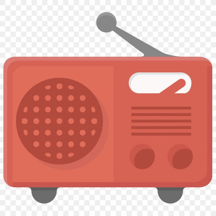 Vector Graphics Clip Art Radio Flat Design, PNG, 1280x1280px, Radio, Broadcasting, Flat Design, Orange, Radio Broadcasting Download Free