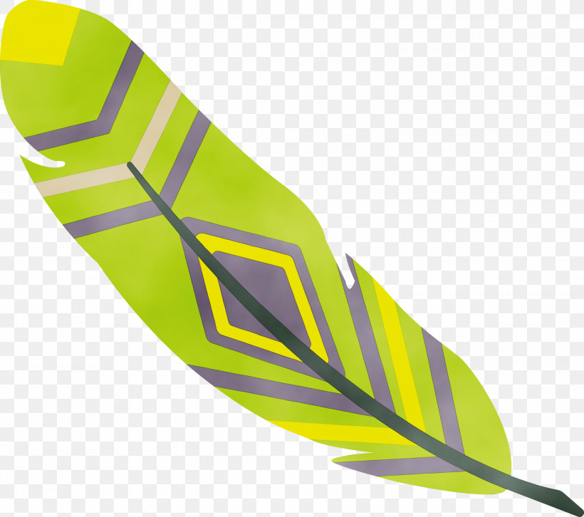Yellow Line, PNG, 3000x2659px, Cartoon Feather, Line, Paint, Vintage Feather, Watercolor Download Free