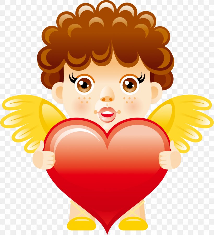 Heart Angel Clip Art, PNG, 1443x1584px, Watercolor, Cartoon, Flower, Frame, Heart Download Free