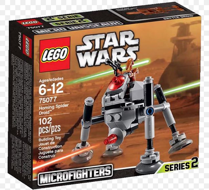 LEGO Star Wars : Microfighters LEGO 75077 Star Wars Homing Spider Droid LEGO 75142 Star Wars Homing Spider Droid, PNG, 800x746px, Lego Star Wars Microfighters, Droid, Geonosis, Lego, Lego Brickheadz Download Free