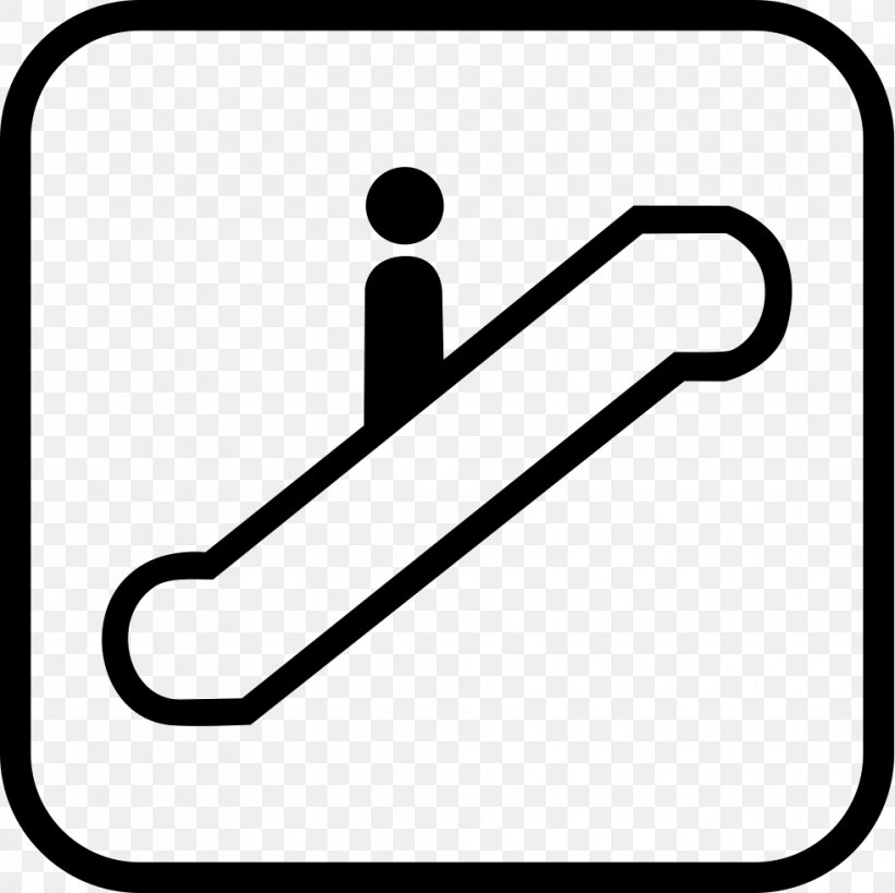 Escalator Symbol Elevator Clip Art, PNG, 981x980px, Escalator, Area, Black And White, Elevator, Logo Download Free