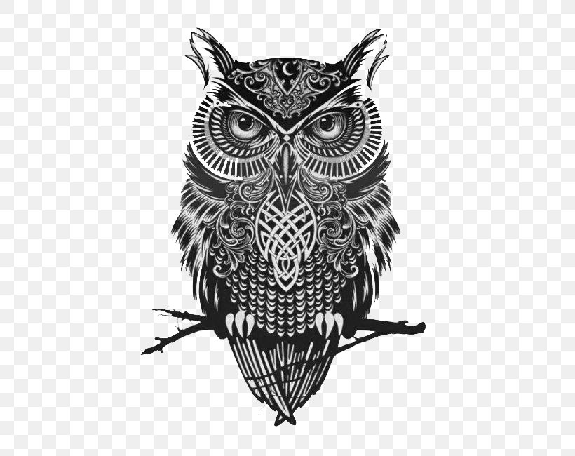 Great Horned Owl Tattoo Flash Idea, PNG, 500x650px, Owl, Barn Owl, Beak, Bird, Bird Of Prey Download Free