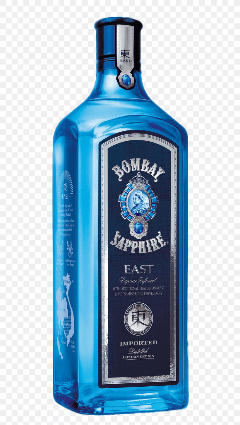 Gin Distilled Beverage Bombay Sapphire Whiskey Distillation, PNG, 530x1450px, Gin, Alcoholic Beverage, Black Pepper, Bombay Sapphire, Bottle Download Free