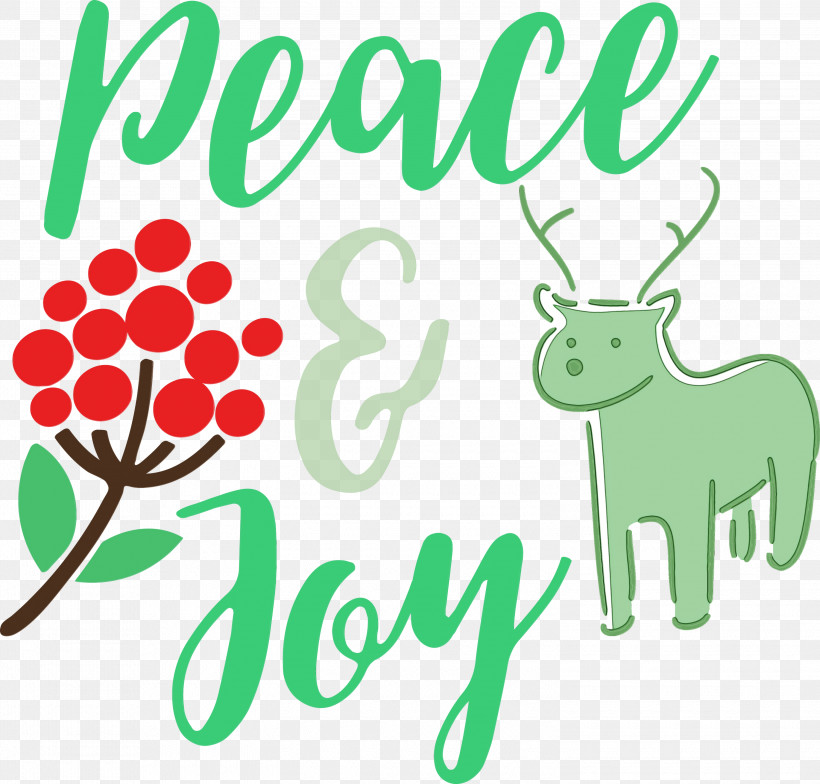 Reindeer, PNG, 3000x2870px, Peace And Joy, Behavior, Cartoon, Happiness, Leaf Download Free