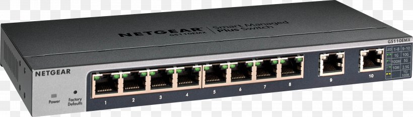 10 Gigabit Ethernet Network Switch Netgear 8 Portgigabit Switch Managed GS110EMX-100NAS, PNG, 2992x850px, 10 Gigabit Ethernet, Gigabit Ethernet, Audio Receiver, Computer Network, Electronic Device Download Free