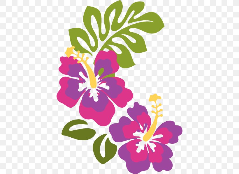 Hawaiian Hibiscus Flower Purple Clip Art, PNG, 432x598px, Hibiscus, Artwork, Branch, Cut Flowers, Flora Download Free