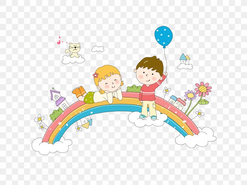 Image Illustration Rainbow Cartoon, PNG, 3333x2500px, Rainbow, Art, Cartoon, Child, Color Download Free