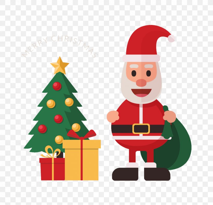 Santa Claus with christmas tree and snowman at night Stock Vector Image &  Art - Alamy