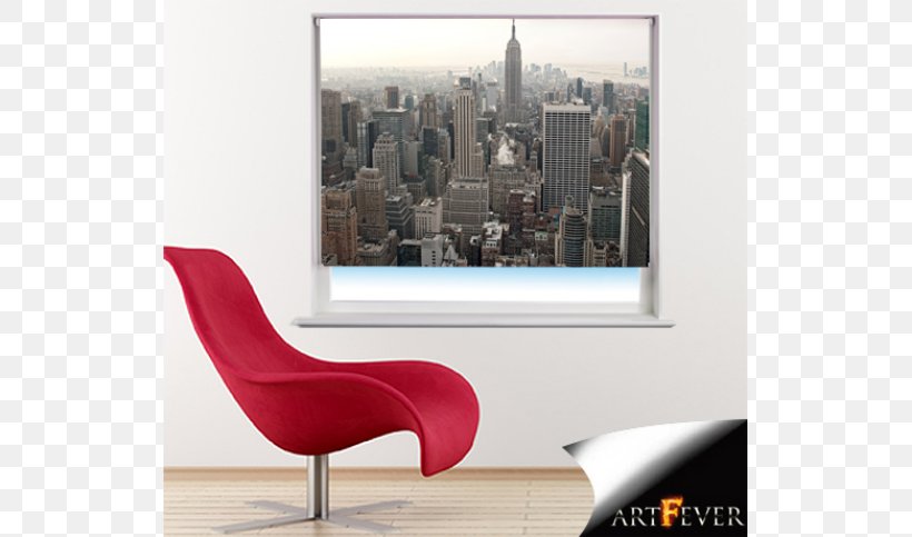 Manhattan Window Blinds & Shades Wall Decal Skyline Blackout, PNG, 591x483px, Manhattan, Blackout, Building, Chair, Chaise Longue Download Free