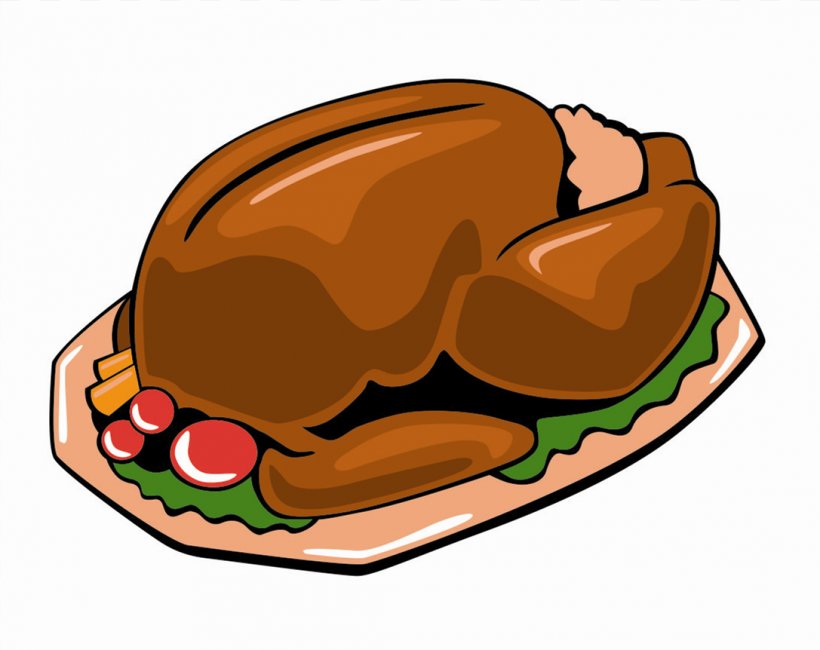 cartoon cooked thanksgiving turkey