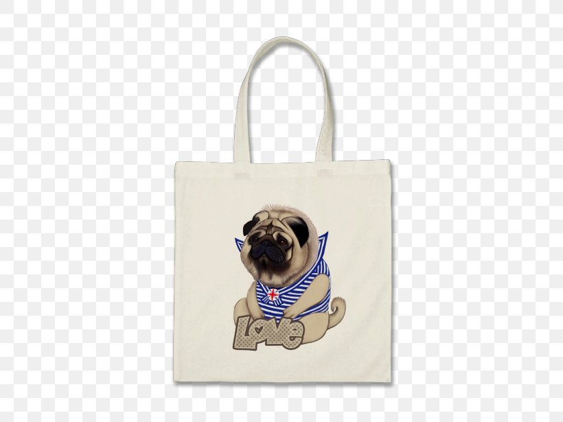 Pug Puppy T-shirt Toy Dog Tote Bag, PNG, 615x615px, Pug, Bag, Carnivoran, Dog, Dog Like Mammal Download Free