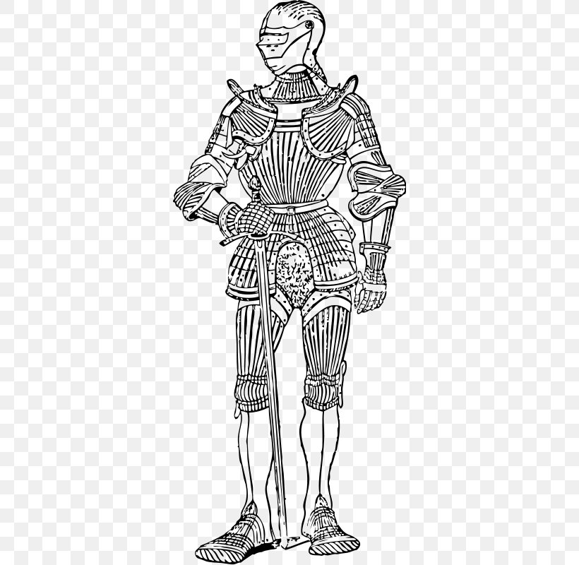 Clip Art Plate Armour Vector Graphics Illustration, PNG, 330x800px, Armour, Arm, Art, Blackandwhite, Coloring Book Download Free